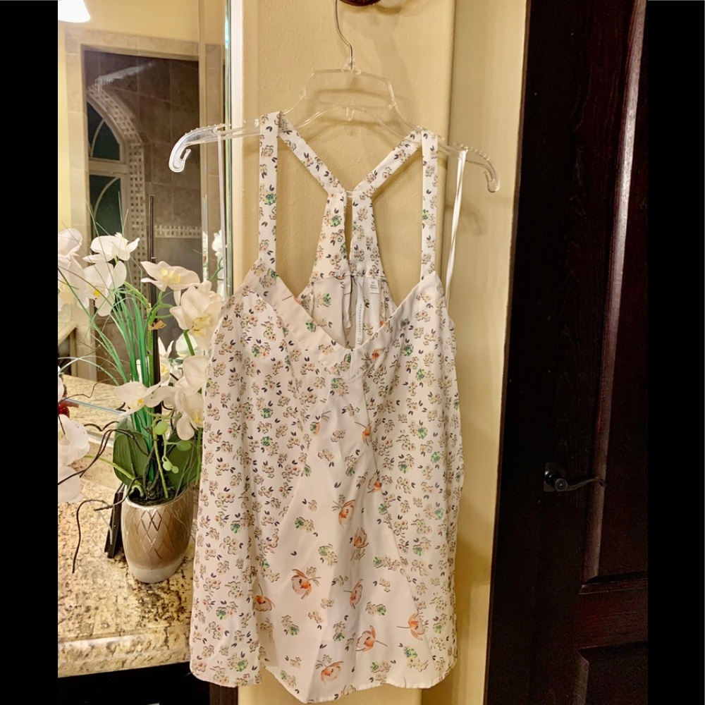 Lauren Conrad White Top with Flowers